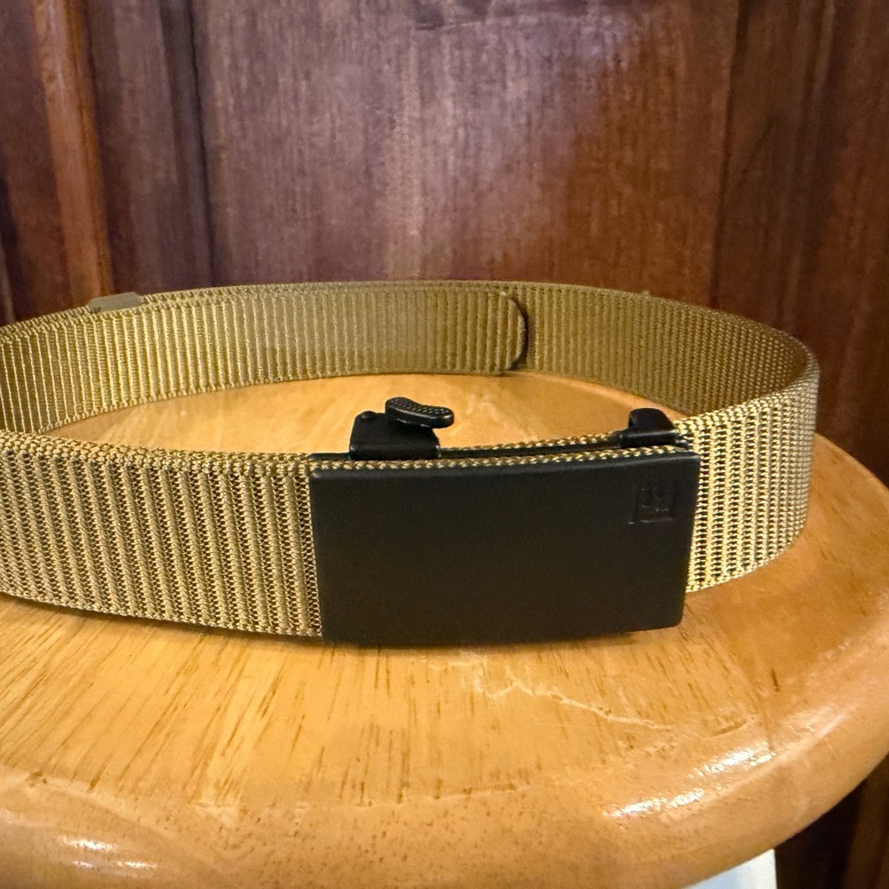 Men's Fairwin Tactical Web Belt in Tan with Black Buckle
